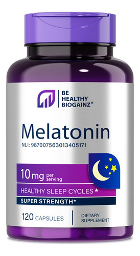 Melatonina 10 Mg Dormir Mejor Relajación  Biogainz® Usa