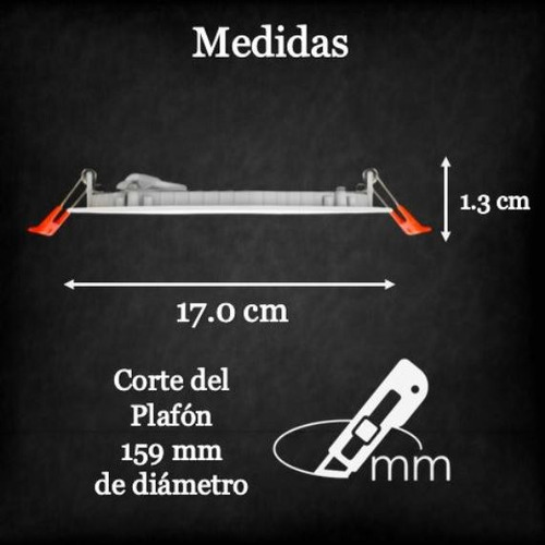Empotrado Led Redondo Luz Fría 12w Multivoltaje Blanco