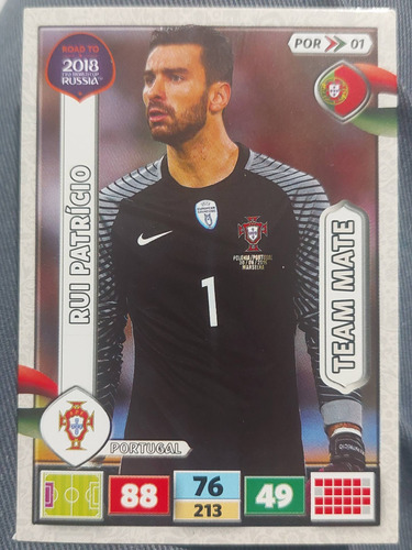 Carta Adrenalyn Xl Road To Russia 2018 / Rui Patricio