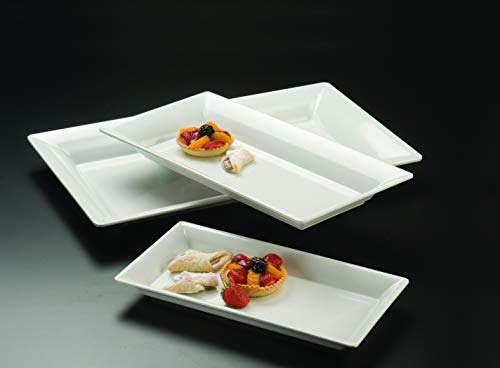 Plato Rectangular Melamina, 21puLG X 13puLG, Blanco.