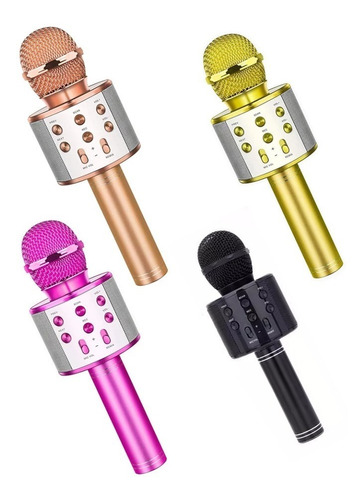 Micrófono Con Luces Y 5 Voces Diferentes Con Bluetooth 