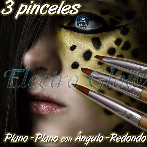 Set 3 Brochas Maquillaje Pinceles Profesionales Body Paint