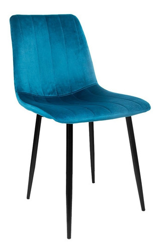 Imagen 1 de 8 de Set 2 Sillas Eames Tapizado Terciopelo Vintage Comedor Sala