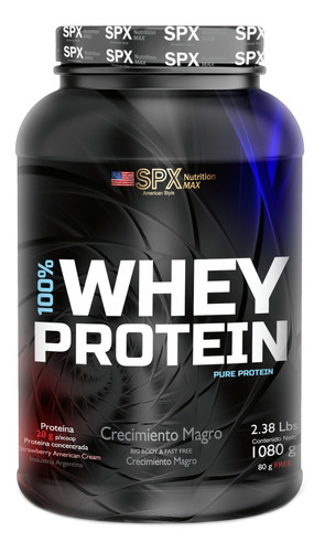 Suplemento en polvo SPX Nutrition Max  100% Whey Protein proteína sabor strawberry american cream en pote de 1.08kg