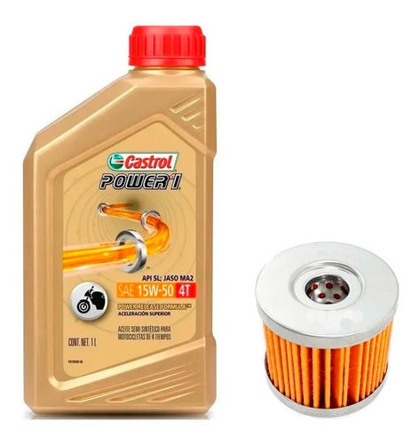 Kit Service Suzuki Gixxer 150 Filtro + Aceite Castrol P1 Ryd