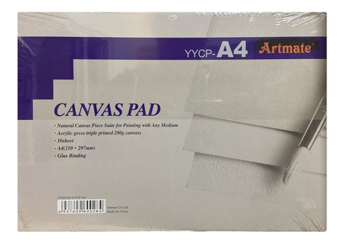 Block Canvas Pad A4 Artmate 10 Hojas 280 Gr