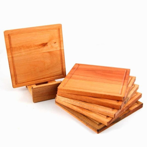 Imagen 1 de 3 de Tabla Madera Plato Asado X6 Unidades