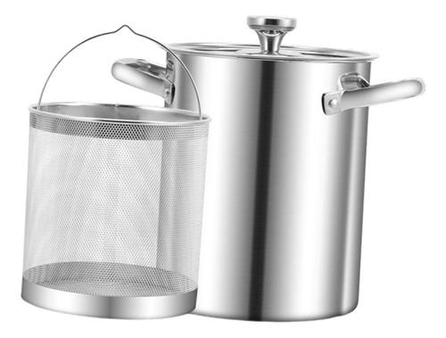 Frigideira Funda, Frigideira De Aço Inoxidável Com Cesto,