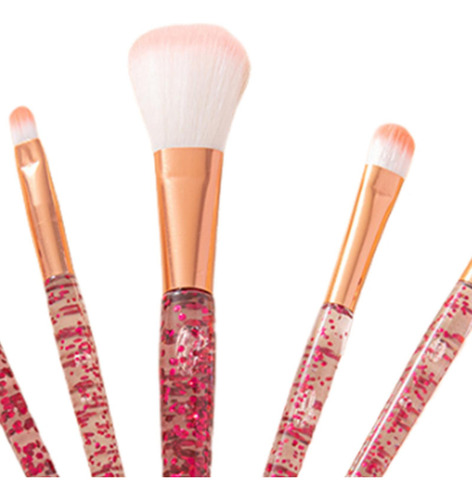 Conjunto De 5 Pinceles De Maquillaje Con Brillo Deslumbrante