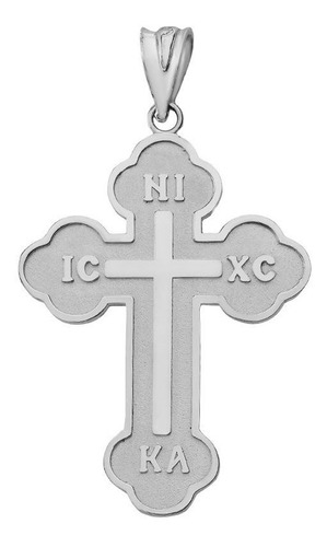 Plata De Ley 925 ic Xc Nika Colgante Cruz Ortodoxa Orienta.