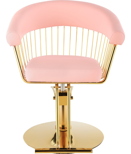 Silla Gold Circular Estetica Spa Ajustable Giro 360° Rosa