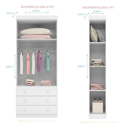 Imagem 7 de 7 de Quarto Modulado Infantil Com Cômoda Eloisa Mdf Phoenix