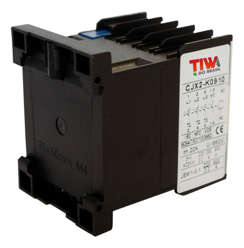Kit 2 Mini Contatoras 9a 220v Tiwa 50/60 Hz Lc1k-0910m7