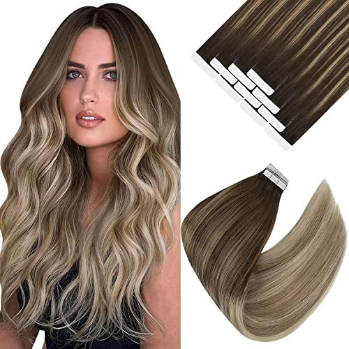 Ve Sunny Tape In Hair Extensions Brown Balayage Tape 39c23