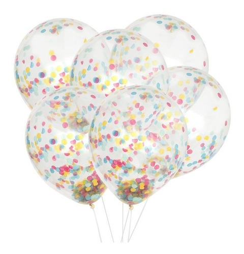 Globos Confetti De Colores R12 Paquete De 10 Unidades