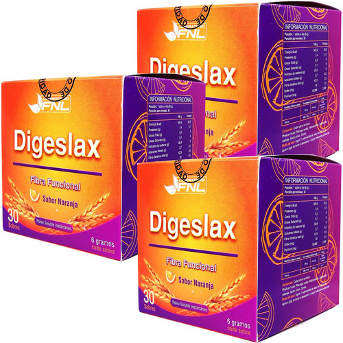 3 Digeslax Laxante Natural Fibra 30 Sobres C/c Envio Gratis