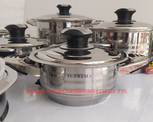 Juego De Ollas Suprema En Acero Quirurgico 16 Pcs