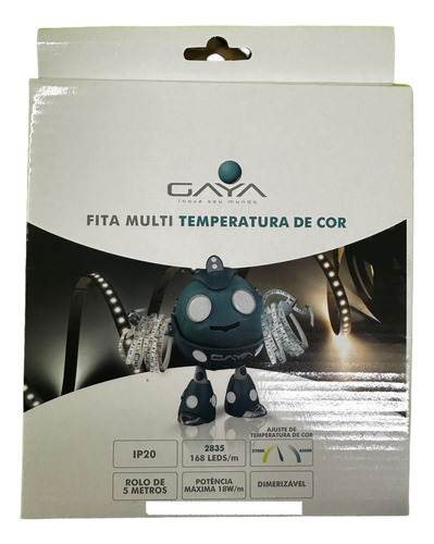 Fita Led Cct Multi Temperatura Branco Quente A Frio Gaya 12v