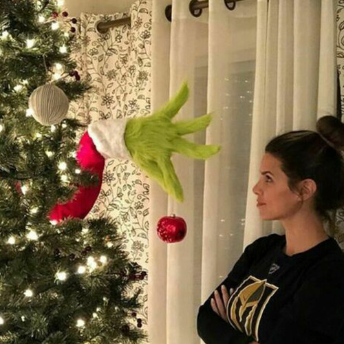 Cb Decoración Navidad Grinch Pierna Peluda Cabeza Mano Árbol