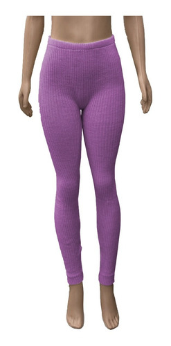 Imagem 1 de 6 de Calça Legging Canelada Grossa Lã Feminino Masculino Cós Alto