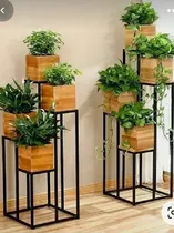 Comprar Maceteros Porta Macetas Plantas Hierro  Y Madera  Consulte