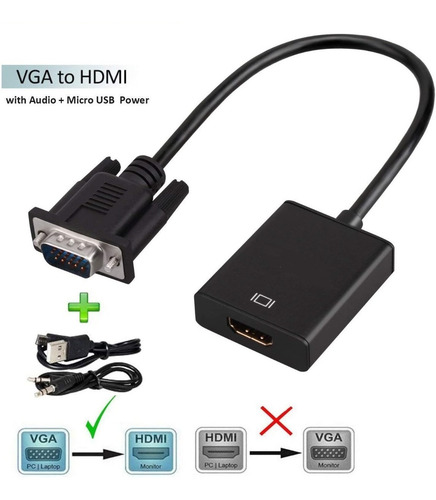 Adaptador De Vga A Hdmi Con Audio