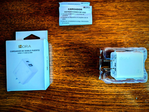 Cargador 1hora Doble Puerto Usb-c Y Usb-a (Usado)