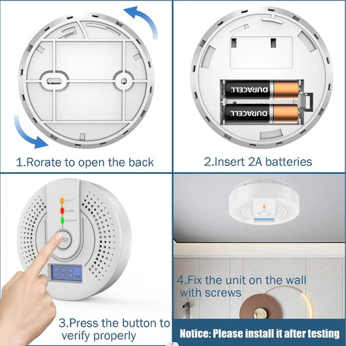 Alarma Digital Independiente Con Detector De Monóxido De Car