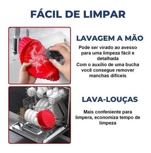 Imagem 4 de 6 de Kit 2 Forma De Silicone Para Air Fryer Reutilizável