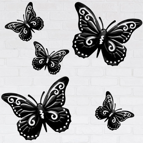 5 Piezas De Decoracin De Pared De Mariposa Real Con Plumas 3