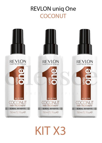 Revlon Uniq One Coco X150ml Tratamiento 10 En 1 X3 Unidades 