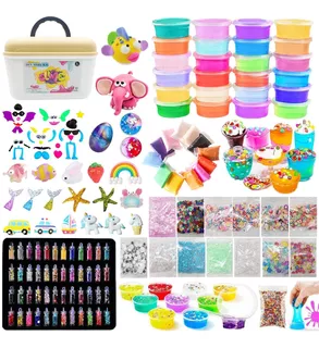 Kit Slime Fabricación Foamy Moldeable Para Niñas 194 Pzs