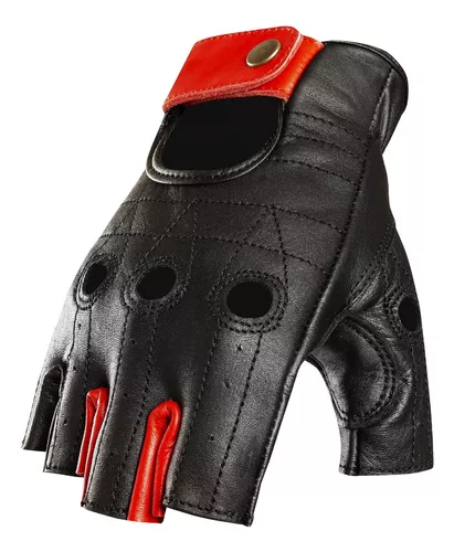 Fioretto Guantes Sin Dedos Para Hombre Cuero Genuino Sin For