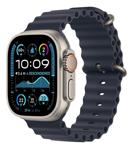 Apple Watch Ultra 2 GPS + Cellular • Caja de titanio natural de 49 mm • Correa Ocean azul marino - Excelente (Reacondicionado)