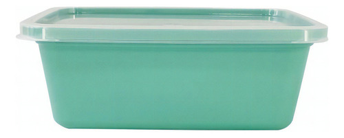 Pote Retangular 1000ml Tampa Transp. Kit 30 Unidades Cor Verde-água