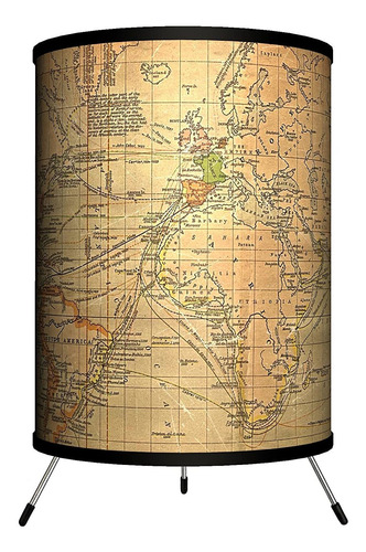 Lamp-in-a-box Tri-trv-oldwo Tripode   viejo Mundo Mapa Vi