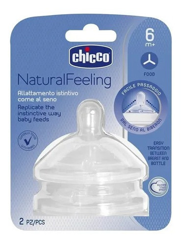 Tetina Mamadera Chicco Natural Feeling Silicona 6m+ X1