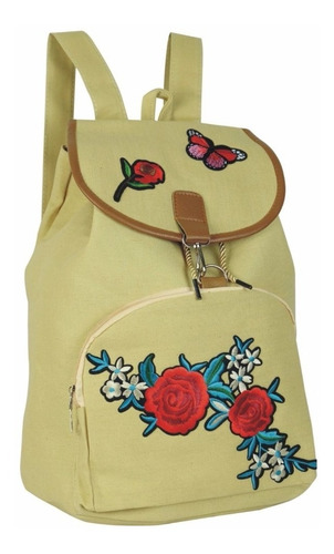 Mochila Juvenil Feminina Universitária Faculdade Barata Bege