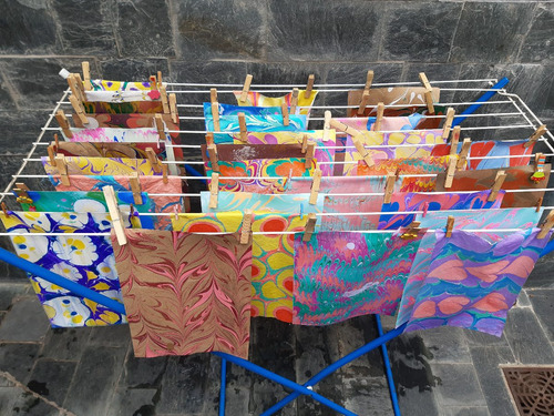 Kit Marmolado/ebru Papel,tela,madera. Basic