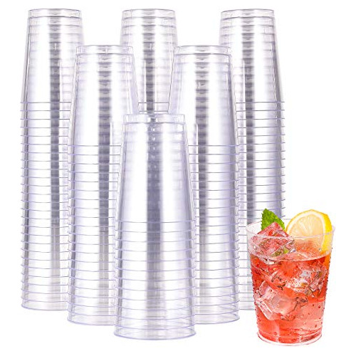10 Oz Clear Disposable Plastic Cups 200 Pack, Clear Pla...