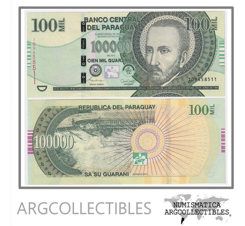 Paraguay Billete 100.000 Guaranies 2015 P-240 Unc