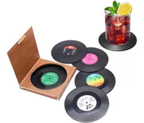 Comprar Posavasos De Vinilos - 6 Posavasos De Disco Moda Estilo Bar
