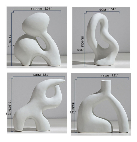 (8 #mold) Jarrón Minimalista De Cerámica Blanca Abstract Mod