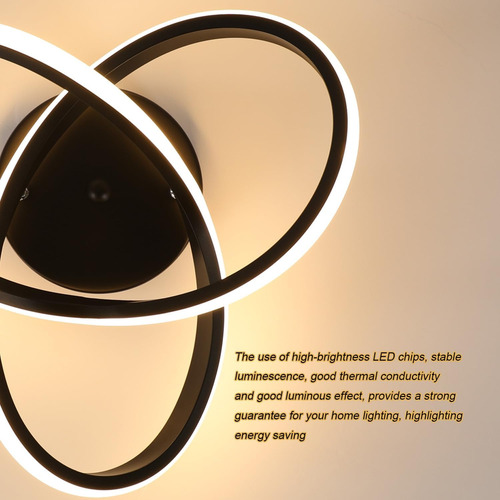 Lámpara Variable De 3 Color Plafn Led Curva Moderna Para Luz