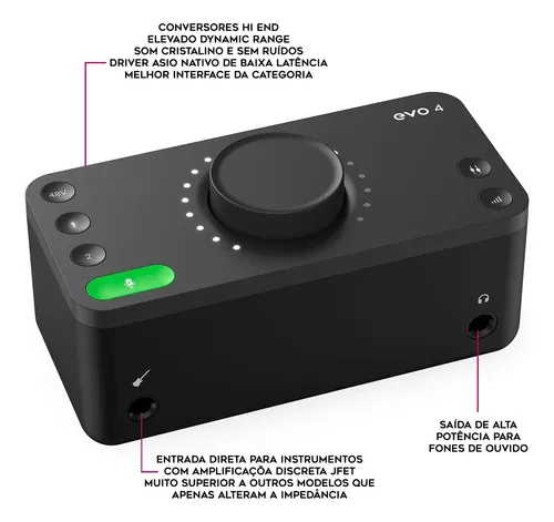 Audient EVO 4 本体 Audient Evo 4 Interface De Áudio Usb 2x2 2 Pres Hi End Loja