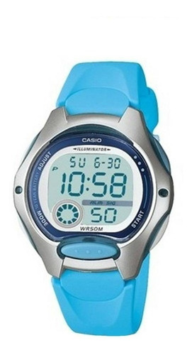 Relógio Casio Digital Mini Masculino Azul Lw200 Original