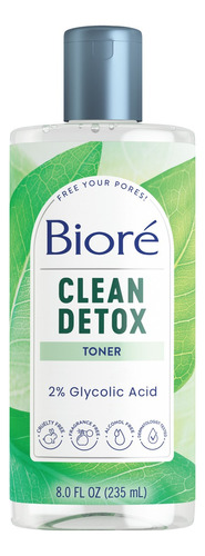 Bioré Clean Detox Tónico Facial Suave, 235 Ml Momento de aplicación Día/Noche Tipo de piel Sensible