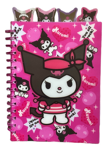 Super Cuaderno Mediano Hello Kitty Kuromi Separadores Rayas