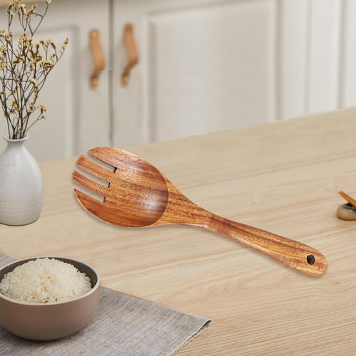 2 Cuchara Para Ensalada, Tenedor, Cubiertos De Madera