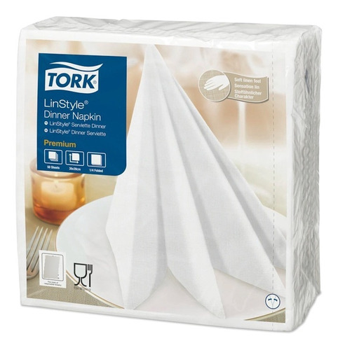 Servilleta Tork Premium Linstyle Blanco Dinner Napkin 50 U